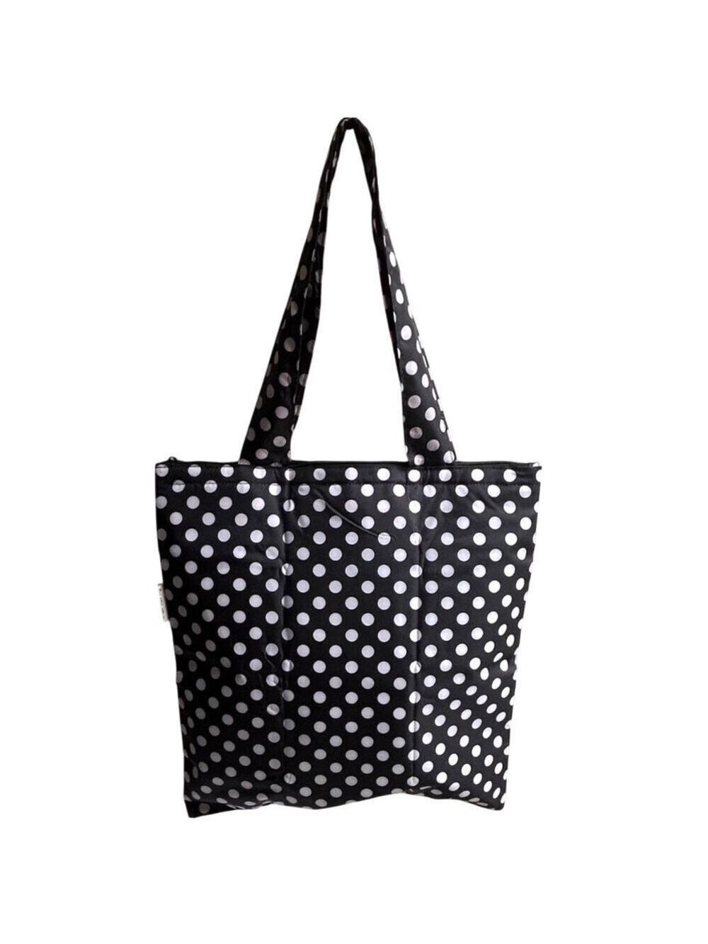 Sachi Polka Dot Insulated Zippered Tote Bag